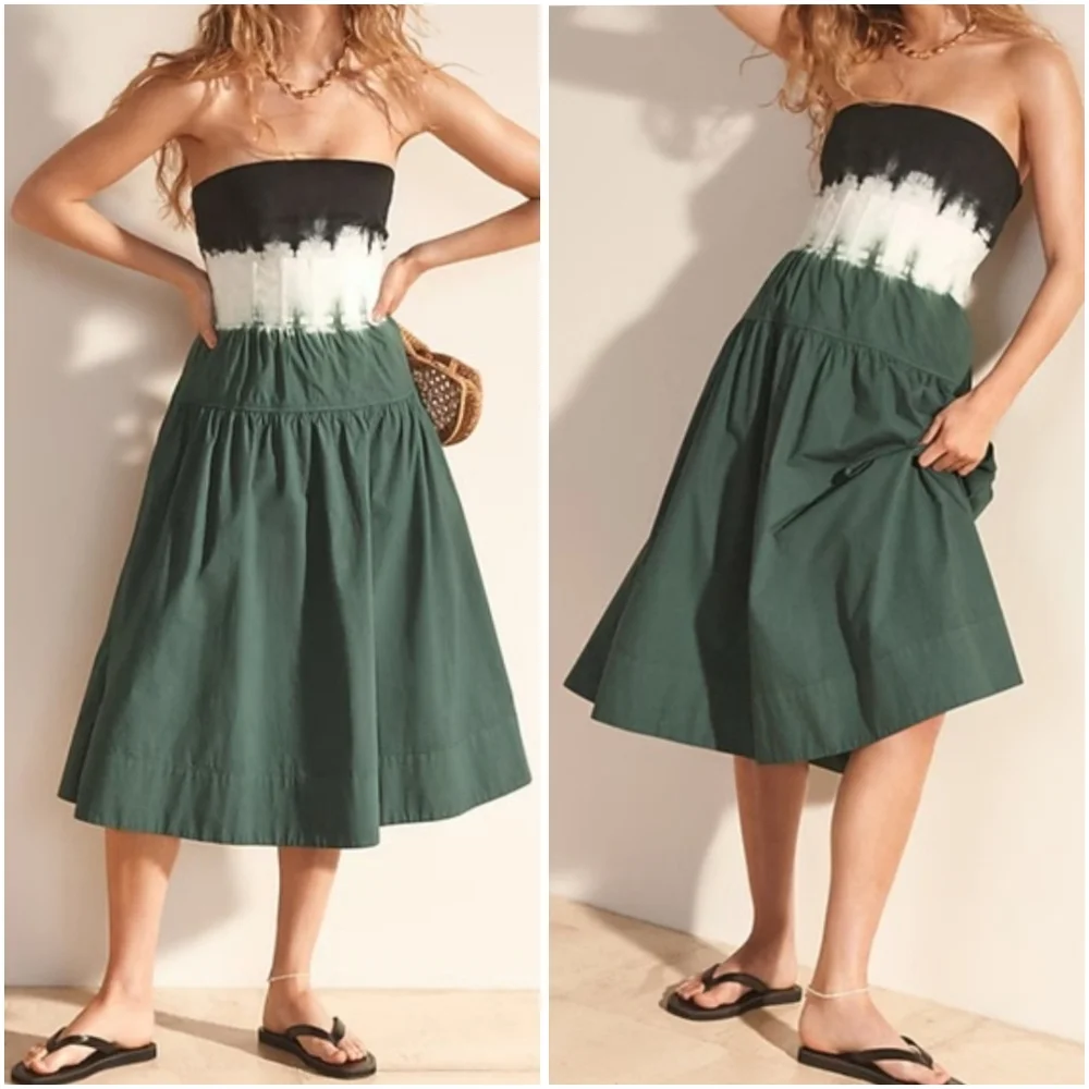 J.Crew Strapless Drop Waist Dip Dye Dress 2 NWT New
